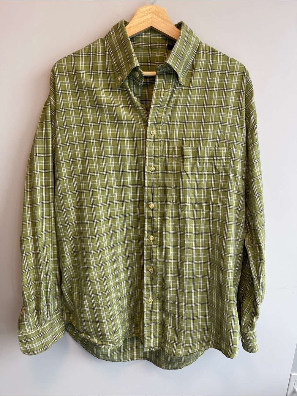 Burberry London Green Plaid Button-Down Shirt